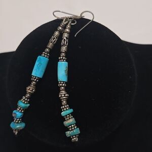 Turquoise and Sterling Silver Native Earrings